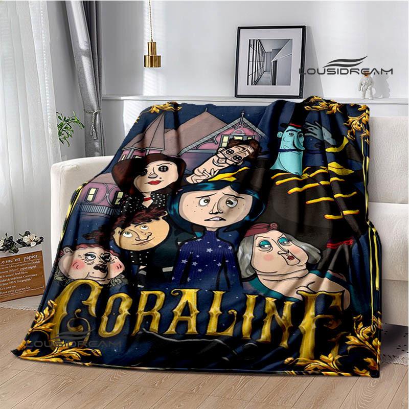 3D-Decke mit C-Coraline-Cartoon-Aufdruck, Flanell, warme Decken, weiche und bequeme Decke, Bettbezüge, Geburtstagsgeschenk, Heimtextilien
