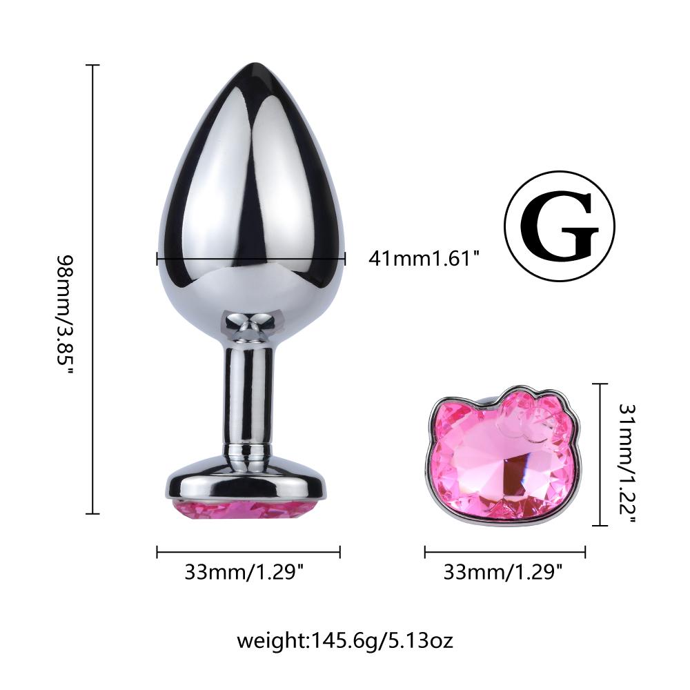 1pcs Cat Face Jewel Base Anal Plug 7 Size Butt Masturbation Tools Lovers Sex Massager Adult Sex Toys