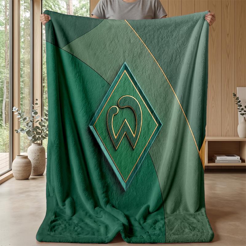 Coperta in Flanella con Stampa Calcio Werder Bremen, Coperta Morbida Calda Leggera per Divano Letto Campeggio