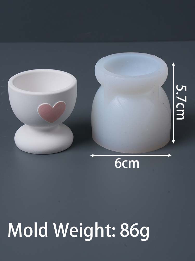 

Love Pattern Egg Tray Silicone Mold DIY Easter Ornaments Egg Holder Craft Making Plaster Resin Candle Cup Candlestick Clay Molds