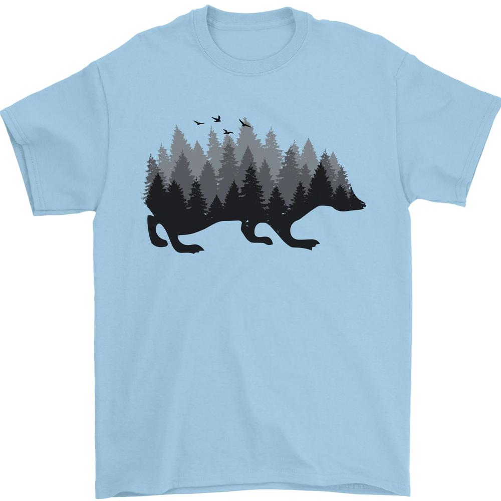A Hedgehog Depicting a Forest Unisexs TShirt 100 Cotton S