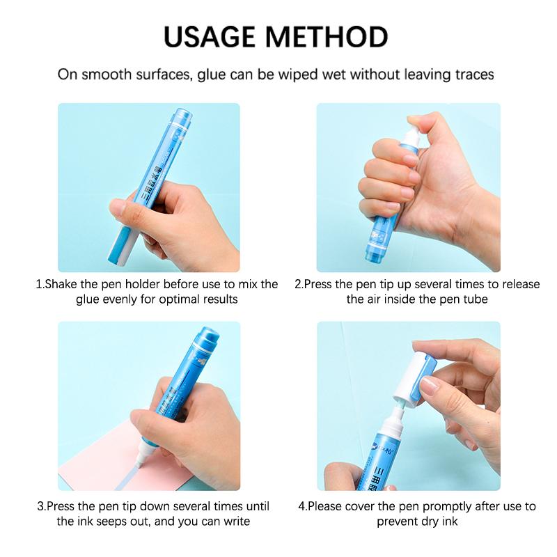 Velkokapacitní tuhé lepidlo v tužce Třícestné rychleschnoucí lepidlo v tužce DIY Super silné lepidlo v tyčince Kancelářské potřeby