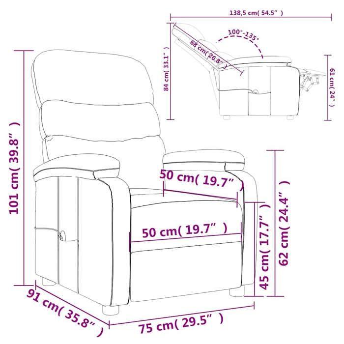 VidaXL Fauteuil de massage Gris foncé Tissu 321227