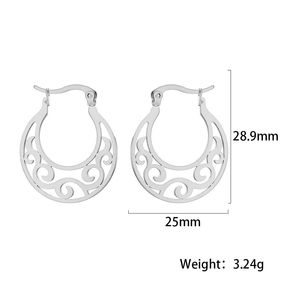 Cazador Vintage Filigree Hoop Earrings for Women Flower Tree Lotus Stainless Steel Jewelry Wedding Birthday Mother Gifts 2025
