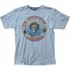 T-shirt Grateful Dead Crâne et Roses Homme sous Licence Groupe Rock N Roll Bleu Clair