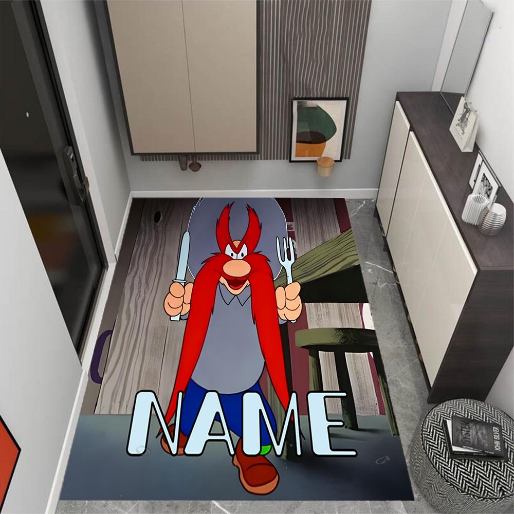 Looney Wild Fierce Taz Personalized Name Floor Rug Office Rug Suitable for Decorate Room Kitchen Outdoor Hallway Anti-slip Rug Office Home Decor