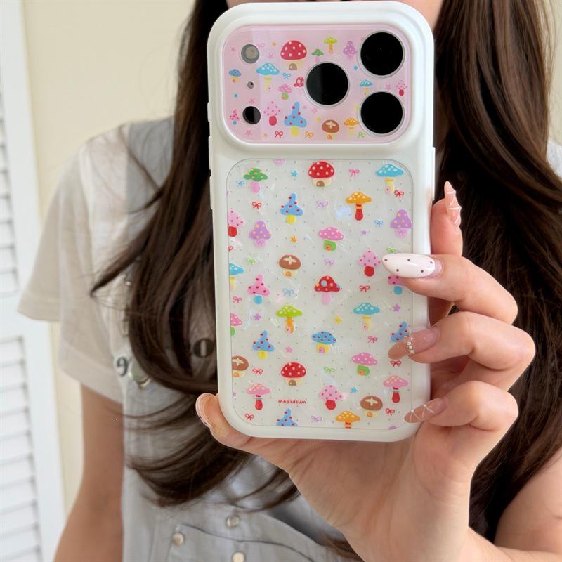 Custom Colorful Mushroom Full-Screen Phone Case for iPhone 17/16 Pro Max/15 Pro