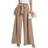 Women High Waist Pleated Loose Wide Leg Casual Summer Long Pants