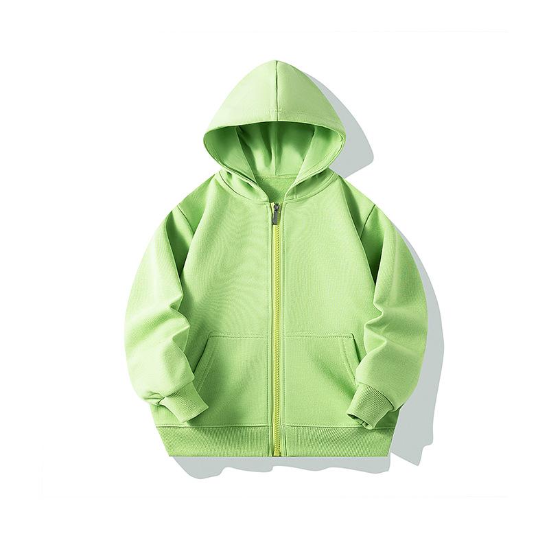 Children's 350g Zipper Patch Pocket Sweatshirt for Spring/Autumn with Logo Print and Embroidery