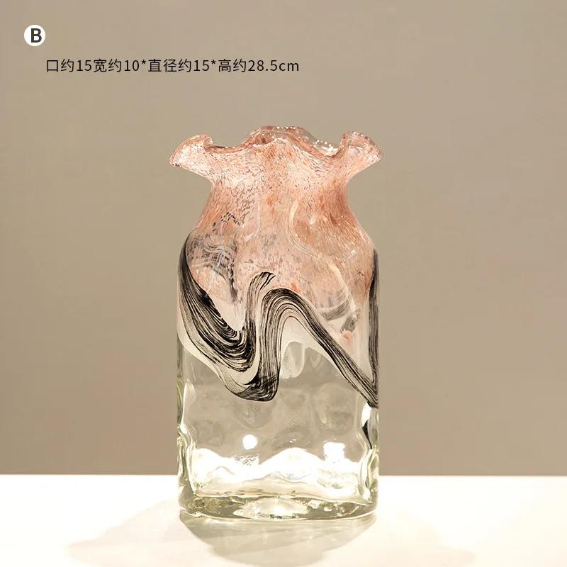 Vase glass gradual change color newChinese creative irregular shape suitable for living room table hydroponic flower arrangement