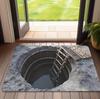 Welcome Mat 2D Mossy Stone Well Area Rug Soft Washable Floor Carpet for Living Room Bedroom Bathroom Home Decor