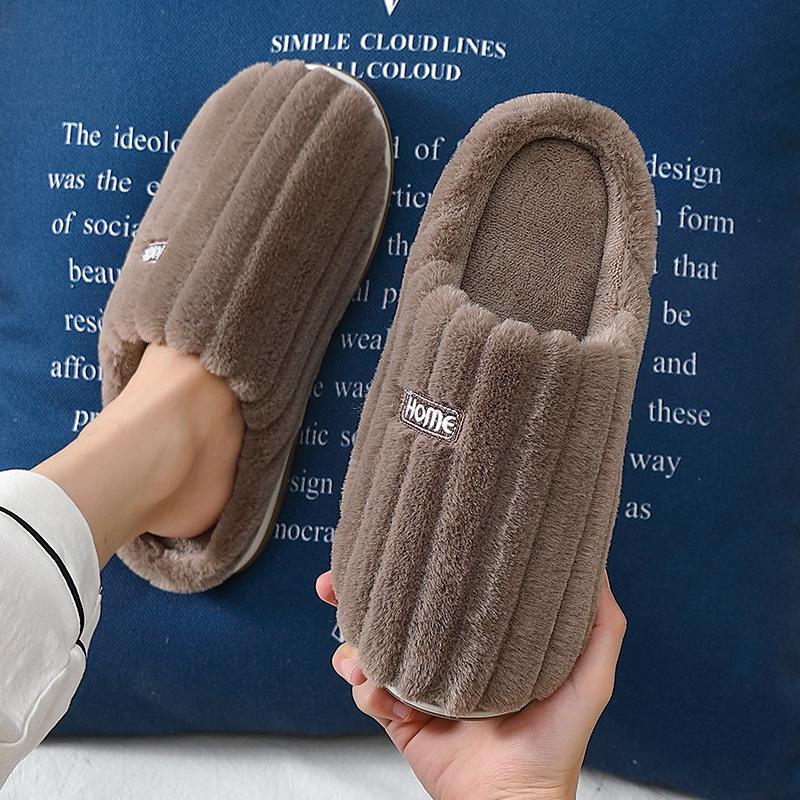 Home cotton slippers winter large size indoor household wool slippers winter plush warm cotton mop