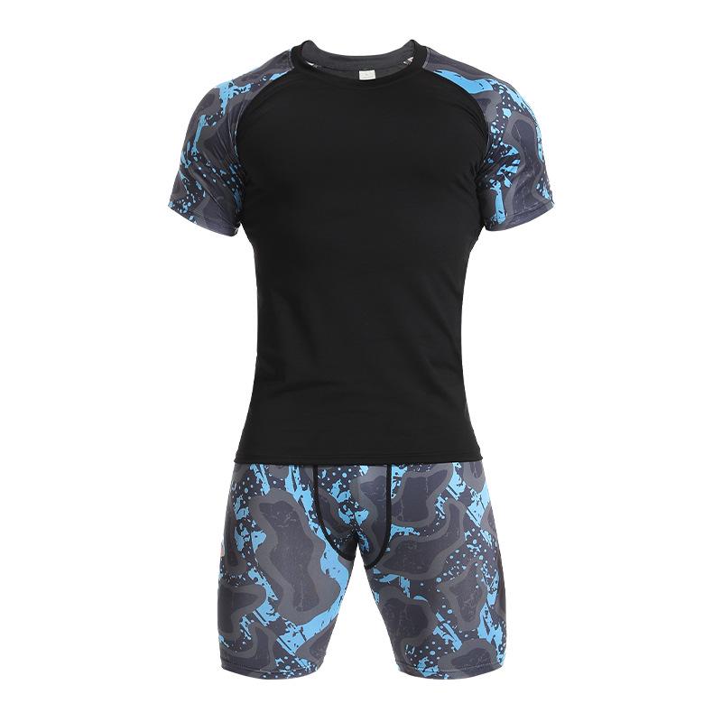 Men's Quick-Dry Summer Sports Set: Elastic T-Shirt & Breathable Vest for Outdoor Fitness and Running