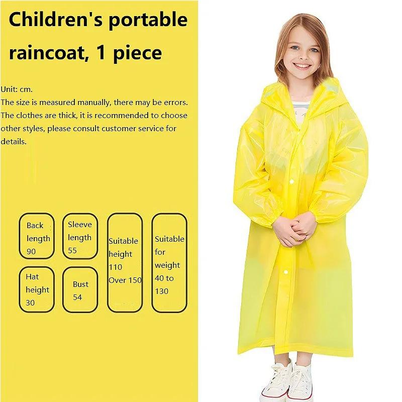 Regenmantel Wasserdichter Regenmantel Wasserdichter Poncho Baby-Regenmantel für Jungen Mädchen Gelber Regenmantel XYJ02