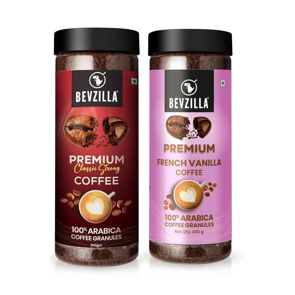 Bevzilla 200 Gram Classic & 200 Gram Vanilla Flavoured Instant Coffee Powder