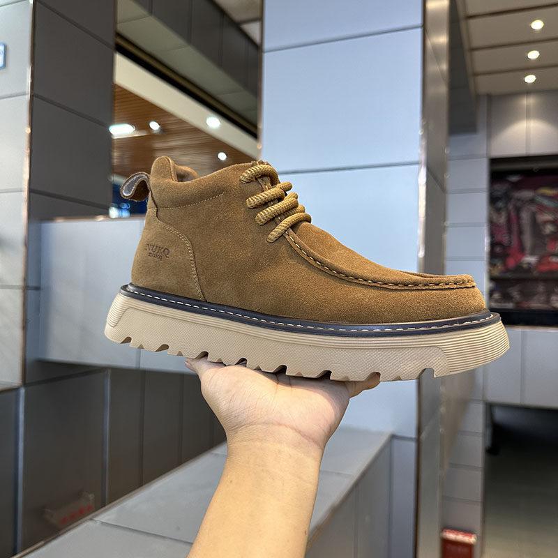 British Martin boots autumn new leather casual shoes platform matte leather short boots big head shoes gmd