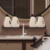 Walnut Finish Suction Cup Bathroom Shelf Wall Mount Shower Shelf Over Faucet Sink Rack  Bathroom