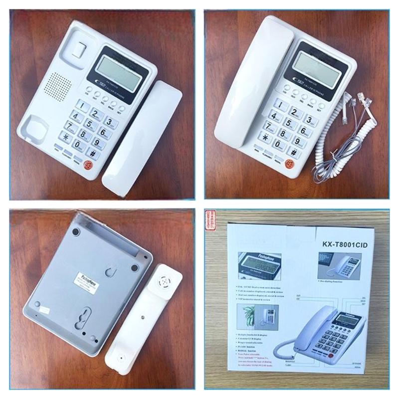 KX-8001 Englisches Telefon mit Anruferanzeige für Home Office, Batteriefrei, Große Tasten, Einfaches Festnetztelefon