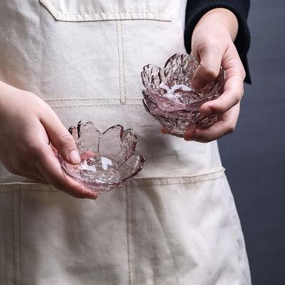 Japanese Hammer Eye Pattern Cherry Blossom Glass Cooking Plates Household Pot Spices Seasoning Plate Net Red Nail Plate