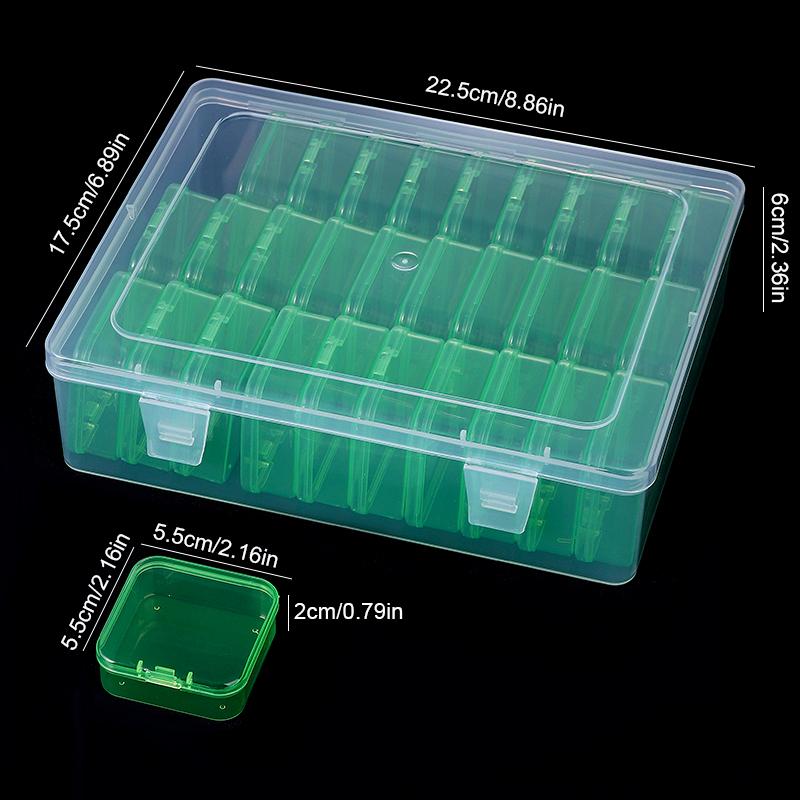 31Pcs Small Beads Organizers Plastic Cases Mini Clear Dimond Storage Containers Boxes for Bracelet Making DIY Jewelry Craft Nail