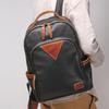 Leather Soft Backpack Men Lightweight Commuting Large Capacity Computer Bag Personalized Contrasting Color Travel