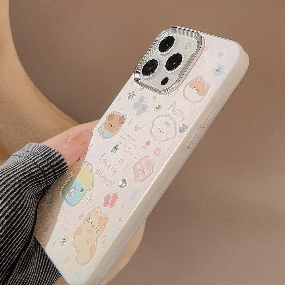 Cartoon Graffiti Dog Cat Phone Case for Phone 11/12/13/14/15