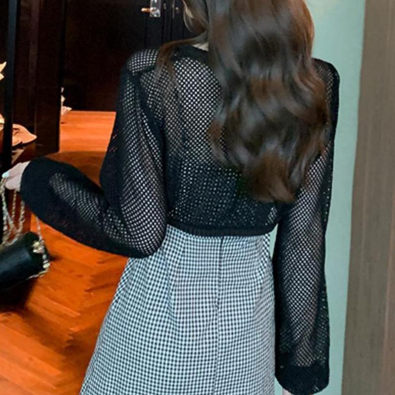 Hollow Out Shawl Jacket Women's Summer Versatile Thin Style Sun Protection Jacket Short Style Pullover Outer Top