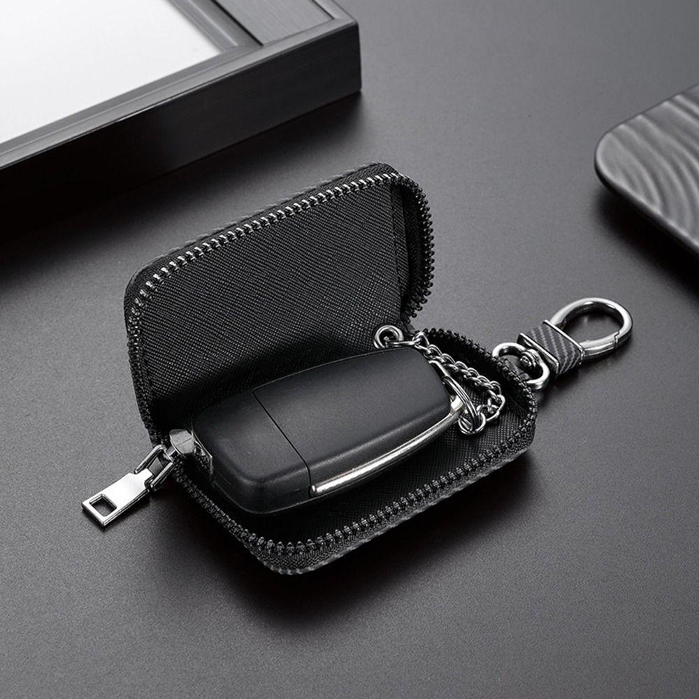 With Keyring Mini Car Key Bag Lightweight Zipper Key Case Simplicity Car Key Cover  Key Storage