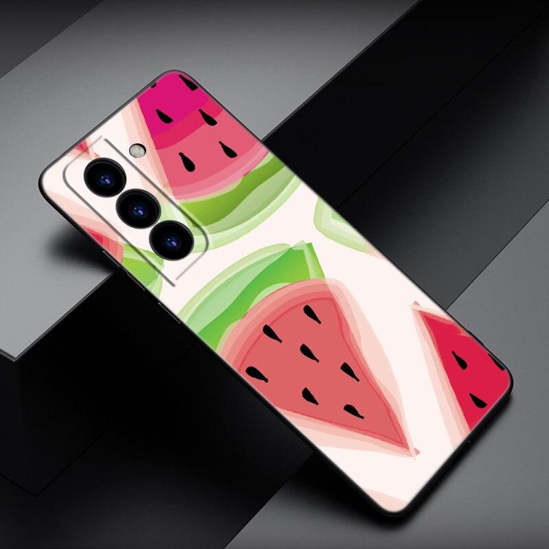 Summer Fruit Cherry Phone Case For Samsung Galaxy S22 Pro S21 S20 FE Ultra S10 Lite S10 S10E S9 S8 Plus Soft TPU Black Cover