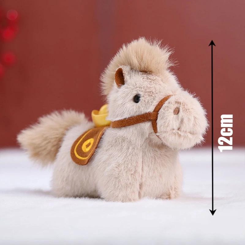 Cute Horse Plush Keychain Plush Animal Decor Chinese Zodiac Horse Year Mascot Soft Toy For Keys Bag New Year Holiday Gift