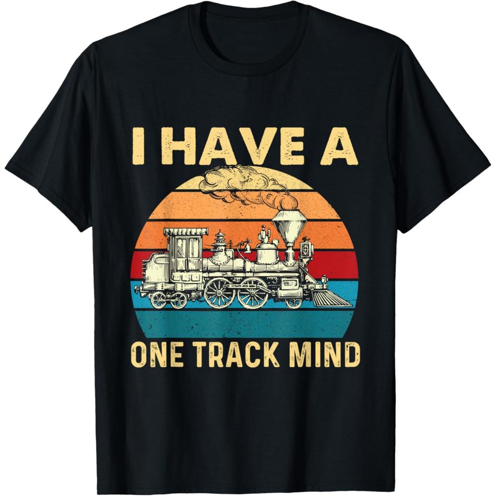 I Have A One Track Mind Trainspotter Model Train Railroad T Shirts Men Humor Streetwear Tee Short Sleeve Unisex Loose Clothing