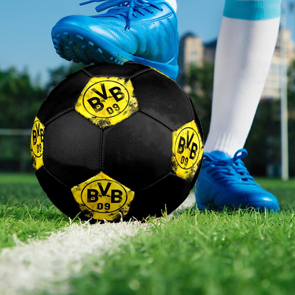 Pallone da Calcio Borussia Dortmund, colorato, adatto a tutte le età, cucito a macchina, materiale PVC, qualità da competizione, resistente e ad alto rimbalzo