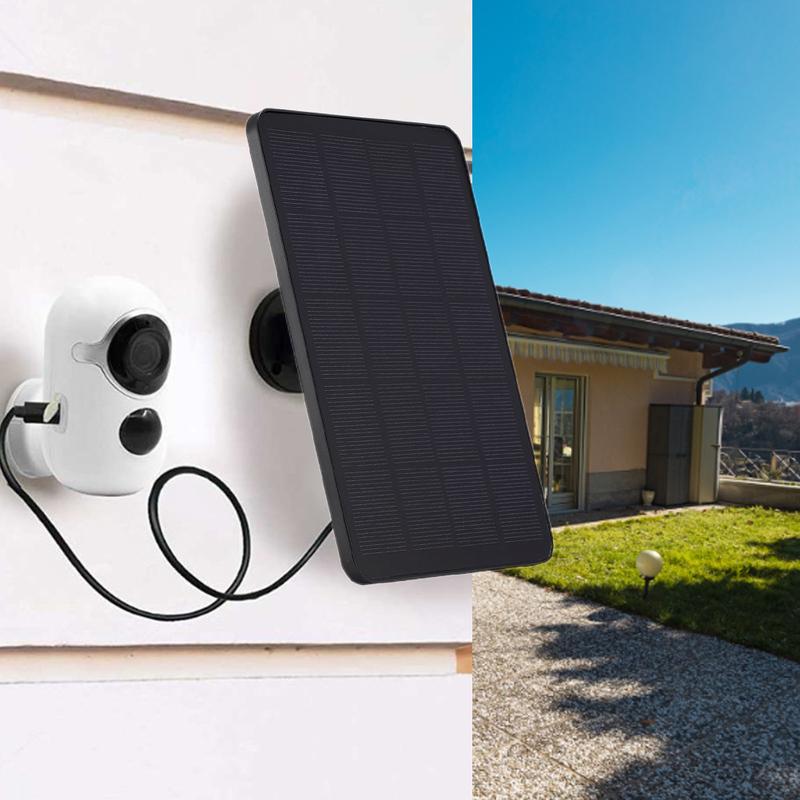 10W 5V Solar Panel Kit 360 Adjustable Bracket Monocrystalline Portable Solar Panel Type-C DC5521 for Intelligent Doorbell Camera