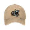 Adventure Sport Motorcycle Vector Fu  New Vintage Washed Cotton Baseball Cap Sun Hats