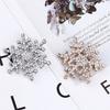 Christmas Snowflake Brooch, Alloy Diamond Brooch, Exquisite Flower Anti-Light Pin