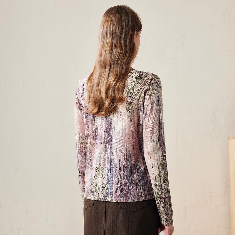 Women's Graffiti Print Fine Wool Knit Sweater