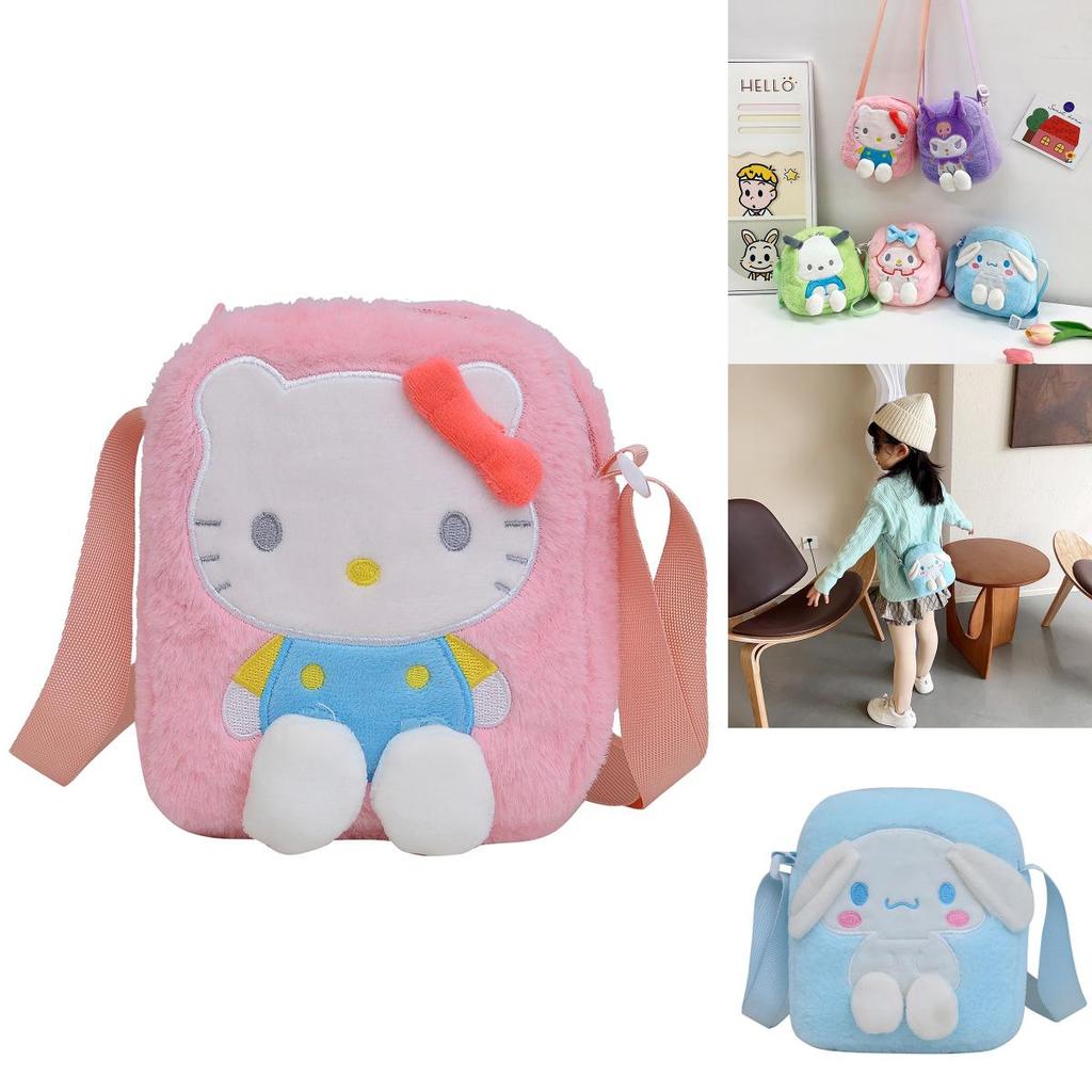 Sanrio Hello Kitty Cinnamoroll My Melody Plush Animal Child Backpack Kids Cartoon Doll Gift For School And Travel
