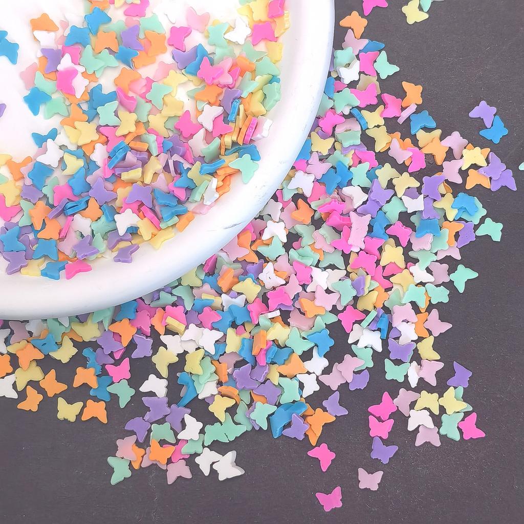 500G Mixed Butterfly Polymer Clay Slice Sprinkless for DIY Resin Shaker Card Scrapbooking Making Craft Slime Sprinkles