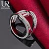 925 Sterling Silver AAA Zircon Ring Fashion Wedding Jewelry