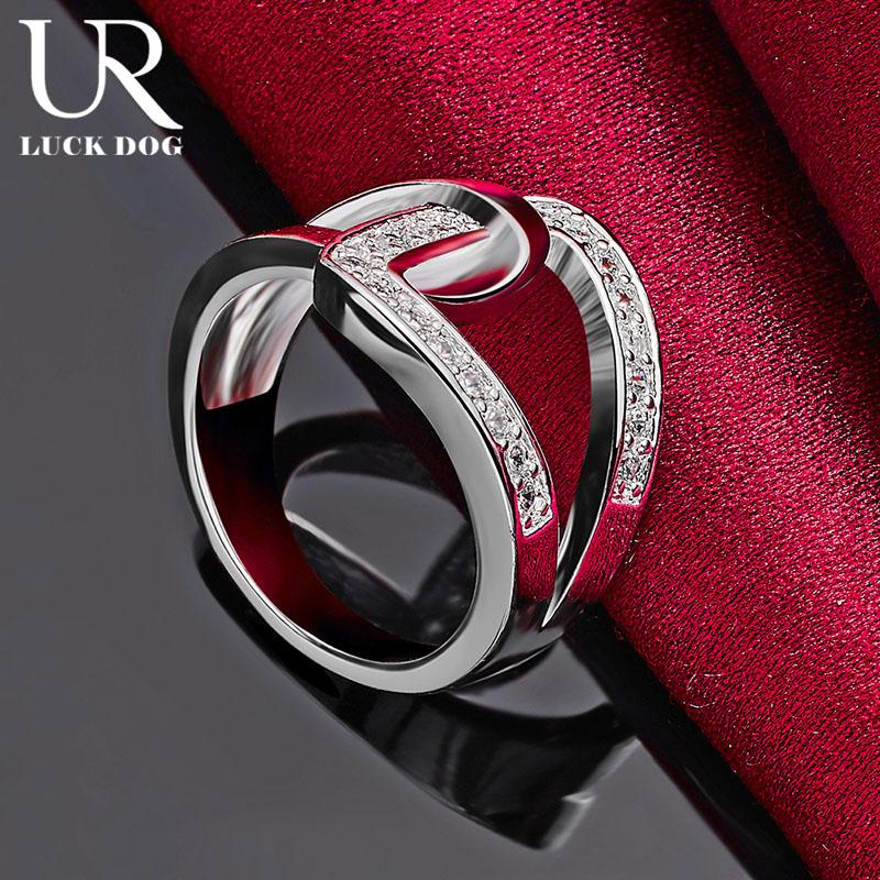 925 Sterling Silver AAA Zircon Ring Fashion Wedding Jewelry