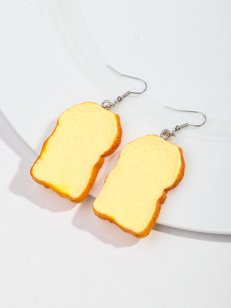 New Cute Acrylic Simulated Toast Drop Earrings for Women Funny Bread Slices Potato Chip Drop Earring Creative Jewelry 2025 Gifts