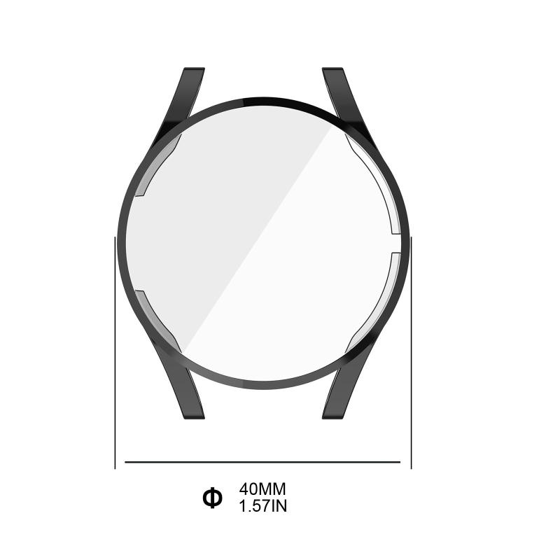 Full Coverage Tempered Glass Hard PC for Case Shockproof Watch Bumper for Shell for Watch 5 40mm for Smart Watch