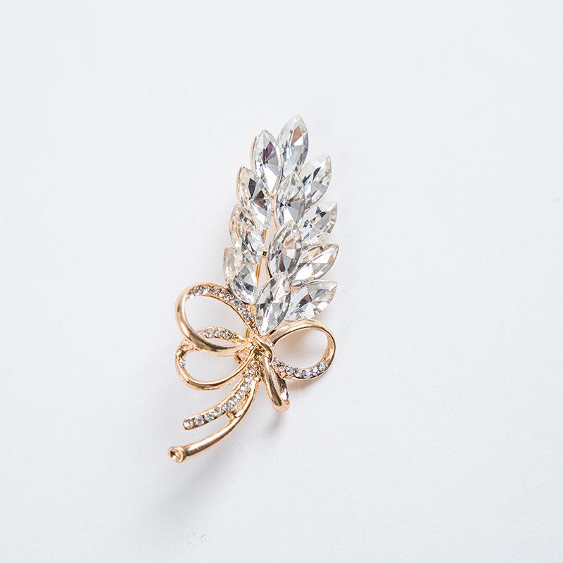 

Bow Crystal Brooch with Zircon and Rhinestones for Scarves and Lapels фиолетовый
