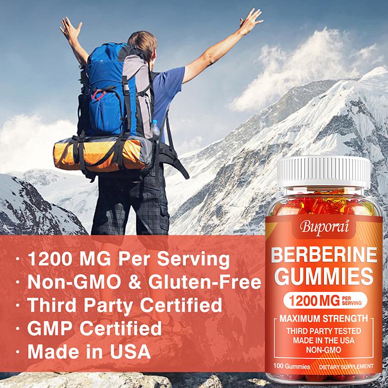 Hochabsorbierbare Berberin-Gummis, 1200 mg pro Portion, unterstützen die Herz-Kreislauf-Gesundheit und das Immunsystem.