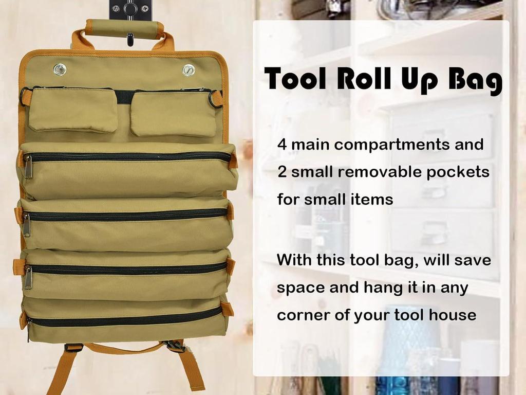 Outdoor Multifunctional Tool Bag: Roll-up Storage for Ground Nails & Wind Rope