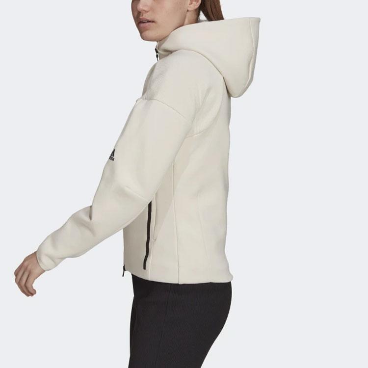 Adidas W Z.N.E Fz Logo Zip-Up Hoodie Women Jackets Yellow White H40976