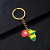 Portachiavi Premium in Acciaio Inossidabile con Ciondolo Mappa Bandiera Africa Ghana Nigeria Capo Verde Congo Uganda Regalo per Appassionati di Viaggi