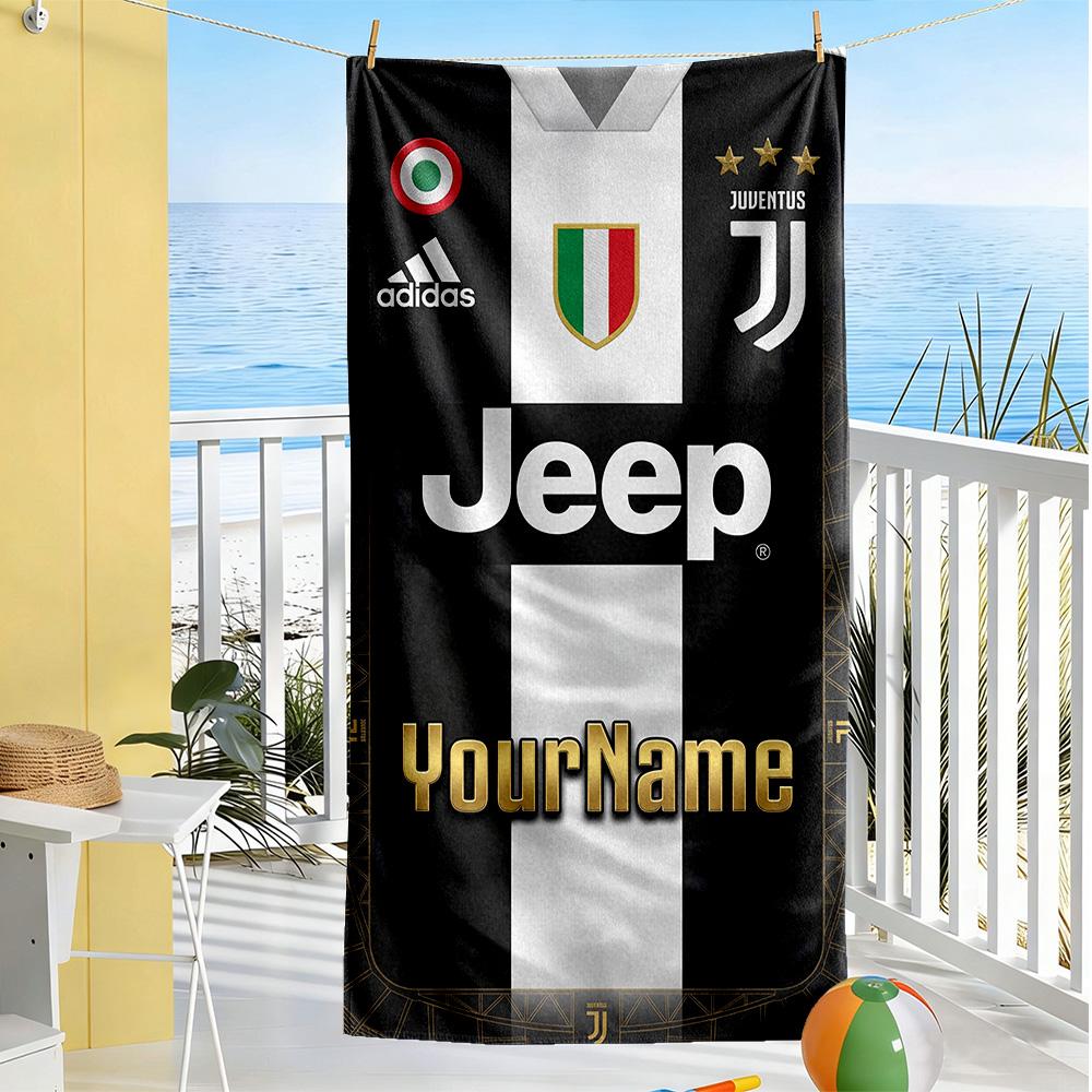 Juventus Personalized Name Beach Towel Quick-Dry Soft Microfiber Suitable for Sports Travel Swimming Yoga Bathroom Beach And Pool