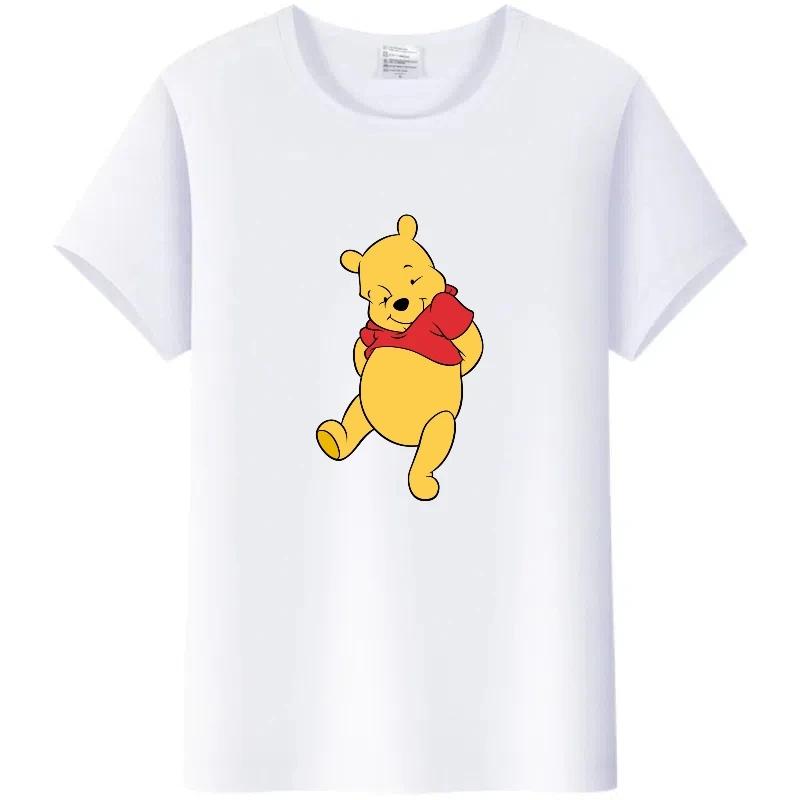 Cute Summer Blouses White Tees Harajuku Tshirt Gothic Clothes Tops Cartoon Pooh Tigger Graphic T-shirt Unisex