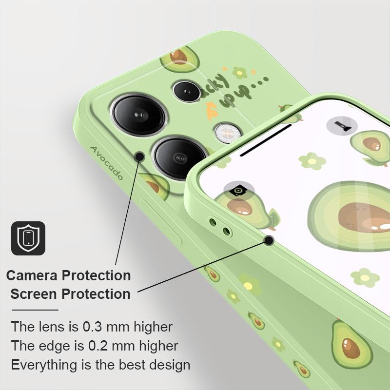 Pollen Avocado Phone Case For Xiaomi Redmi Note 14 13 12 12S 11 11S 10 10S 9 9S Pro Plus 4G 5G Liquid Silicone Cover